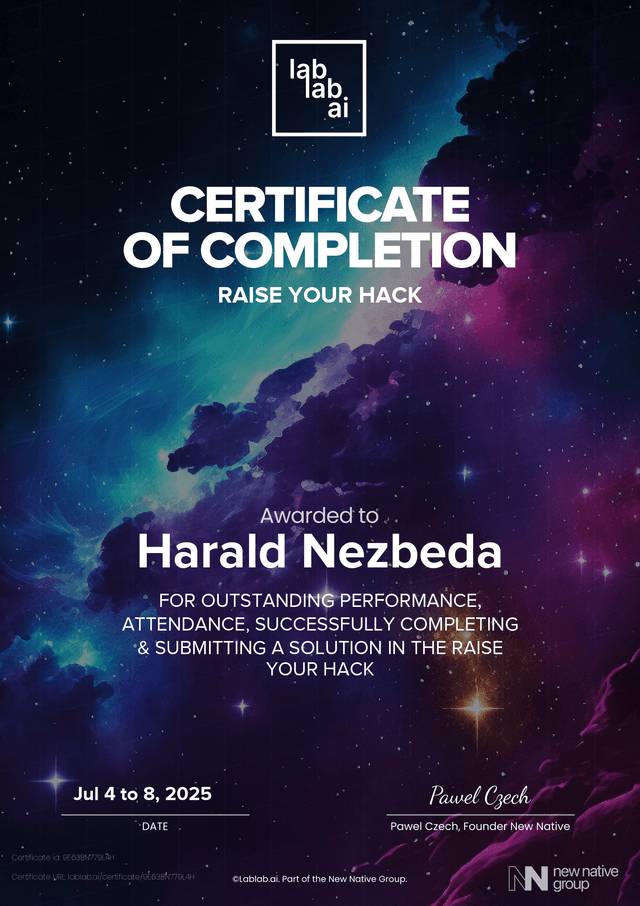 Raise Hackathon Certificate